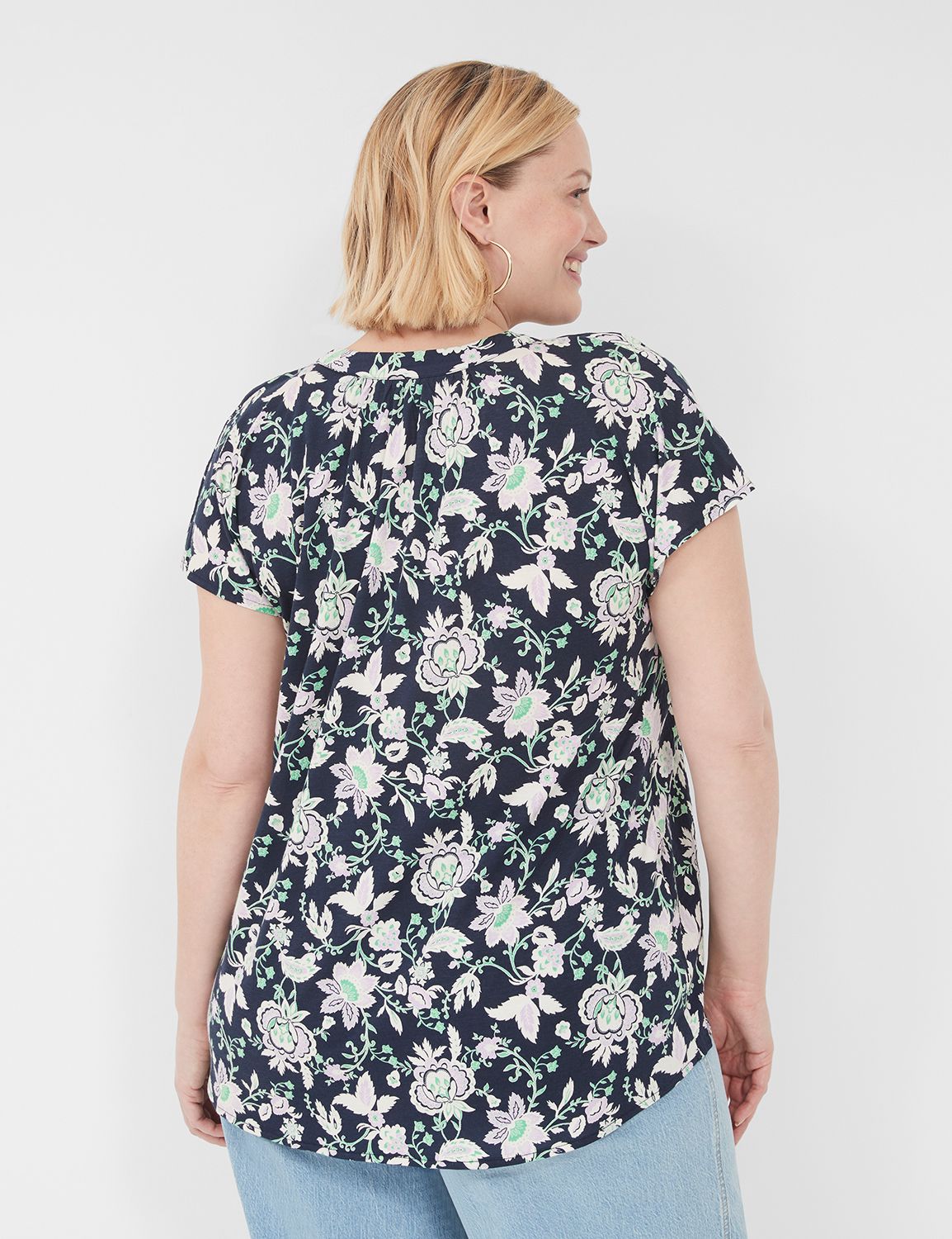 Swing Dolman Short Sleeve Notch Nec Product Image 2