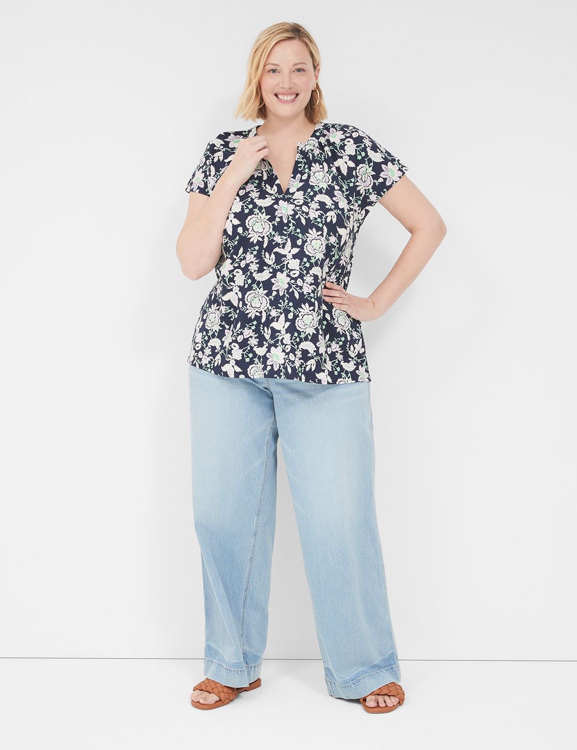 Swing Dolman Short Sleeve Notch Nec Product Image 3