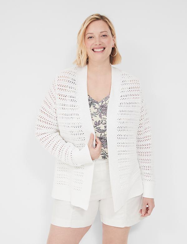Open-Front Stitch Cardigan