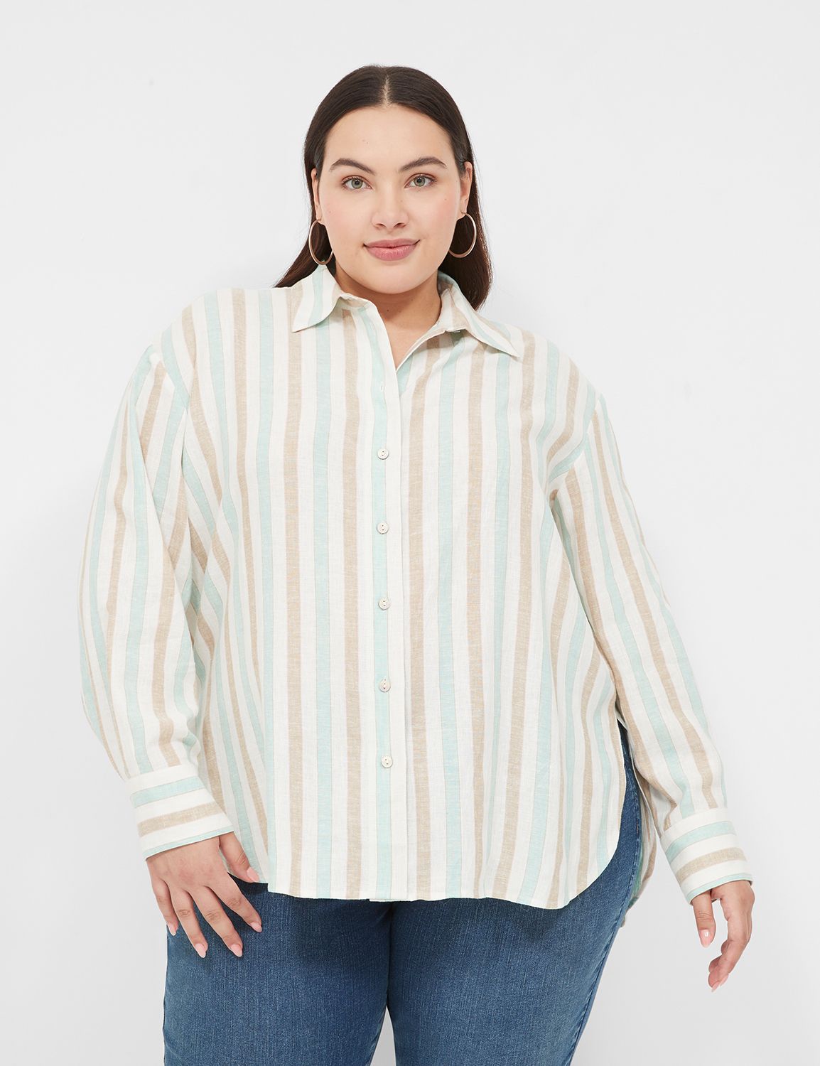 Plus Size Stand Collar Poncho Style Blouse