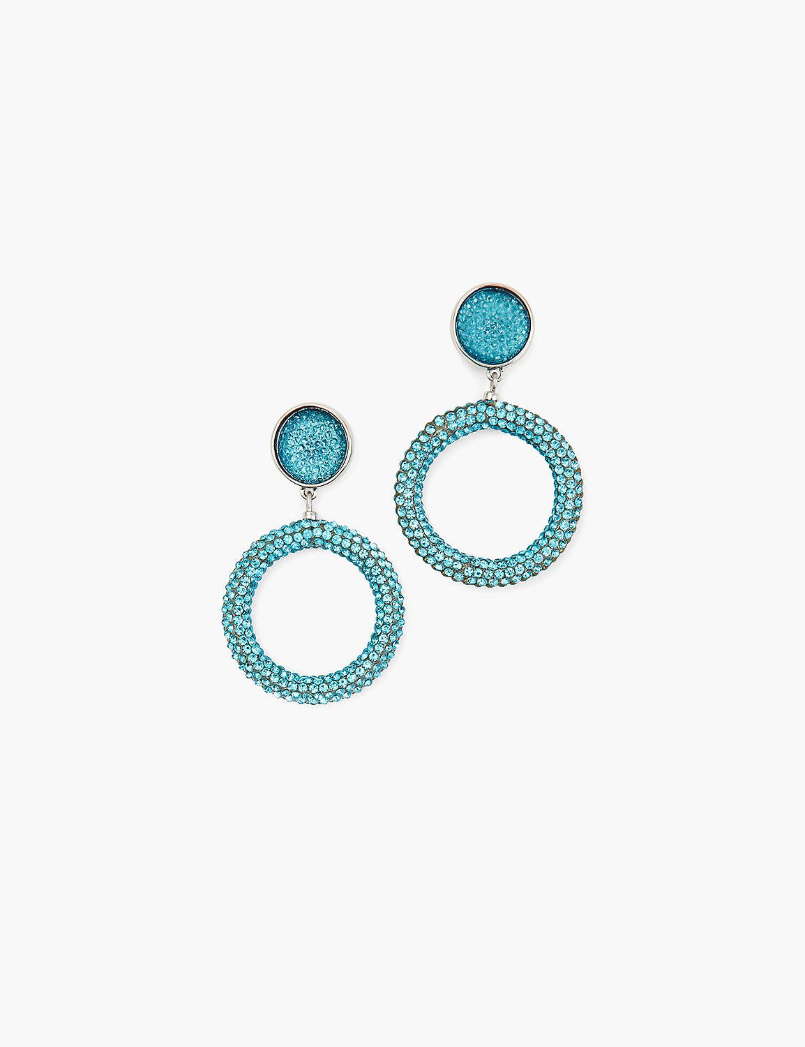 Blue Embellished Drop Earrings Product Image 1