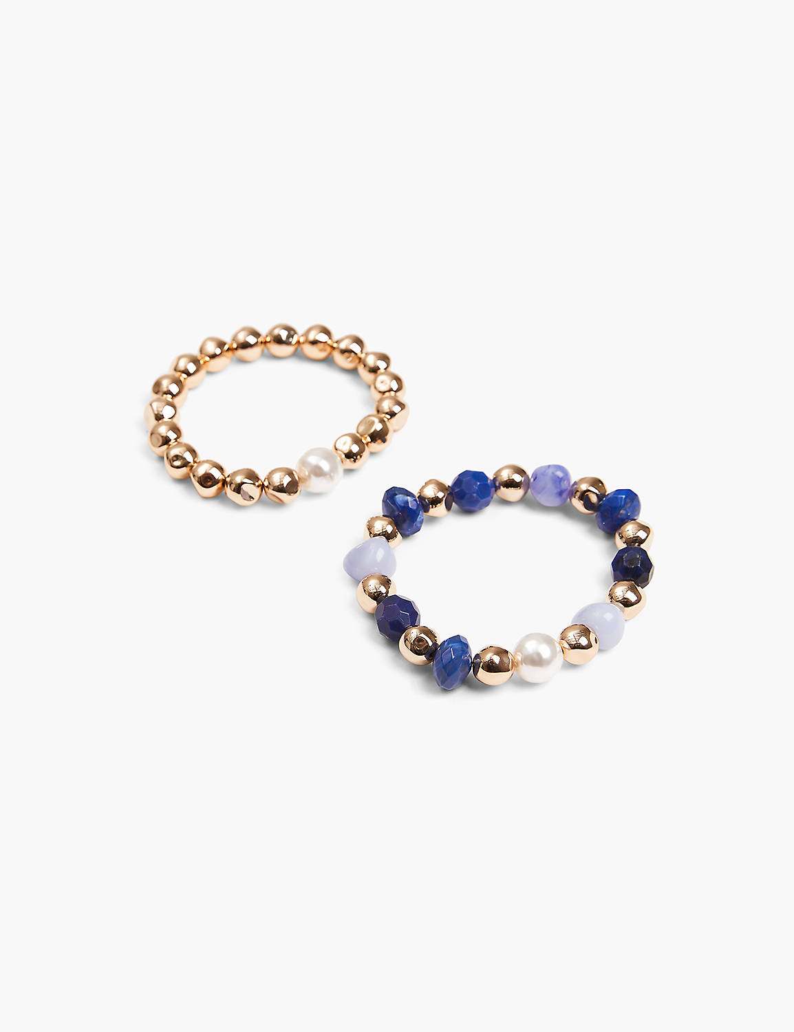 Blue Stone & Pearl Stretch Braceler Product Image 1