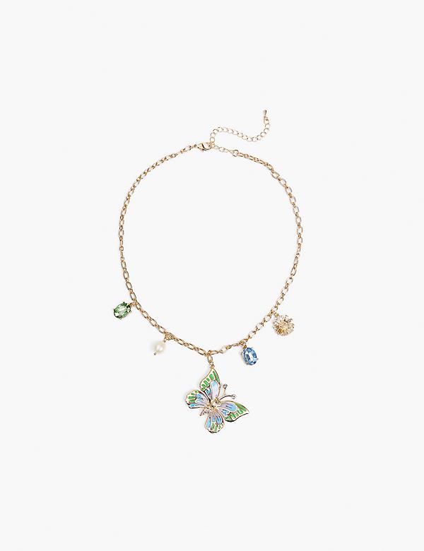 Spring Whimsy Butterfly Charm Necklace