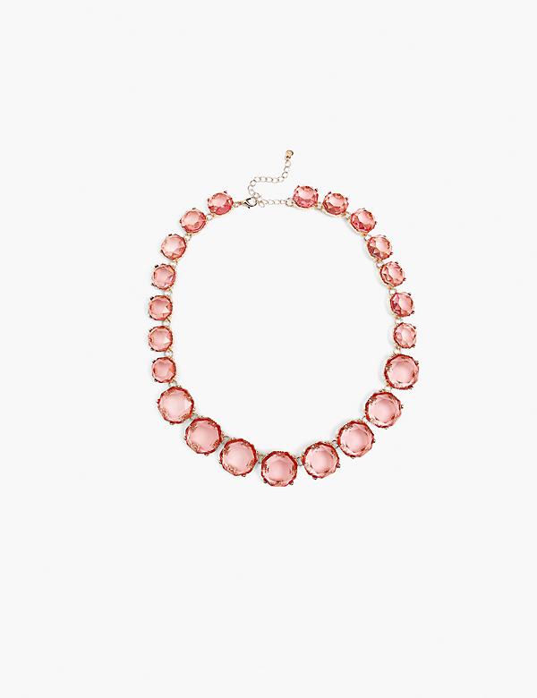Pink Crystal Single-Row Necklace
