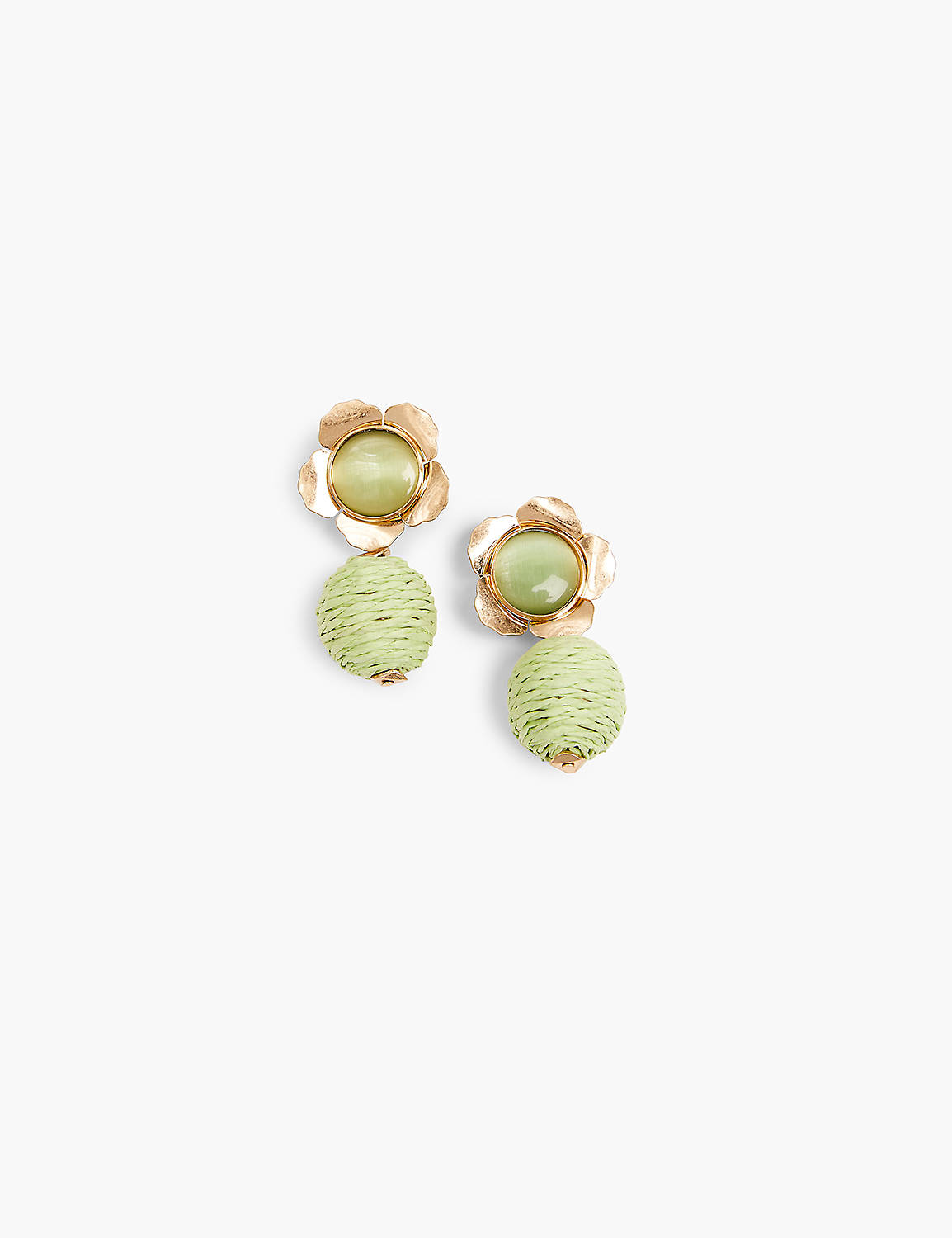 Green Flower Drop Earrings Product Image 1