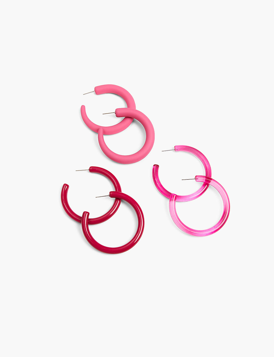 Hot Pink Hoop Earrings - 3 Pack Product Image 1