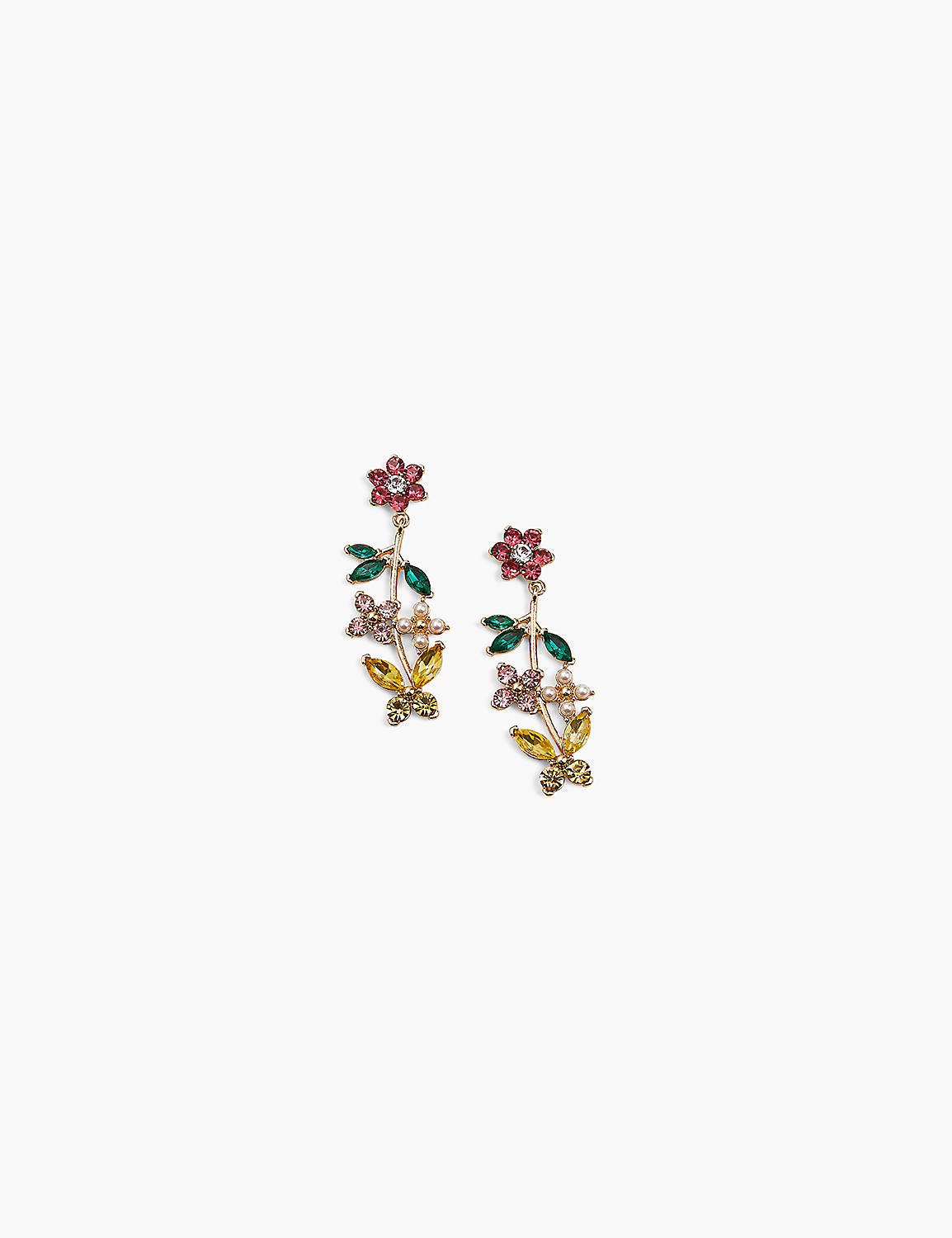Pave Flower Drop Earrings Product Image 1