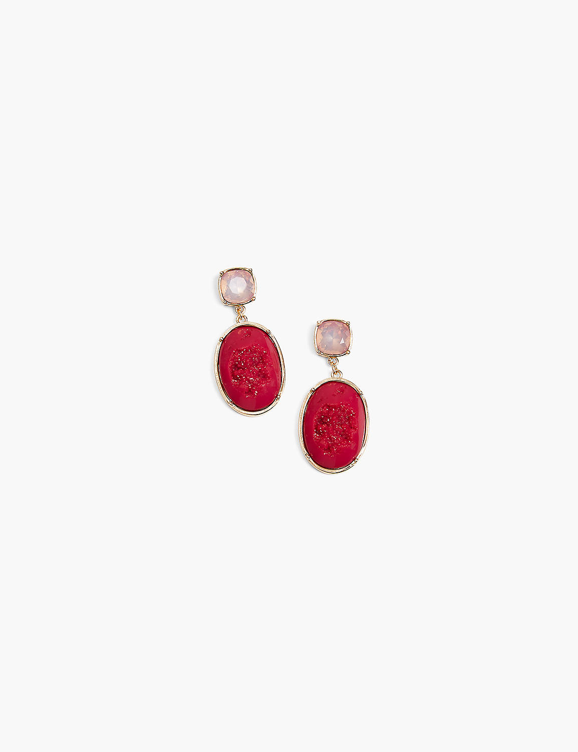 Pink Druzy Drop Earrings Product Image 1