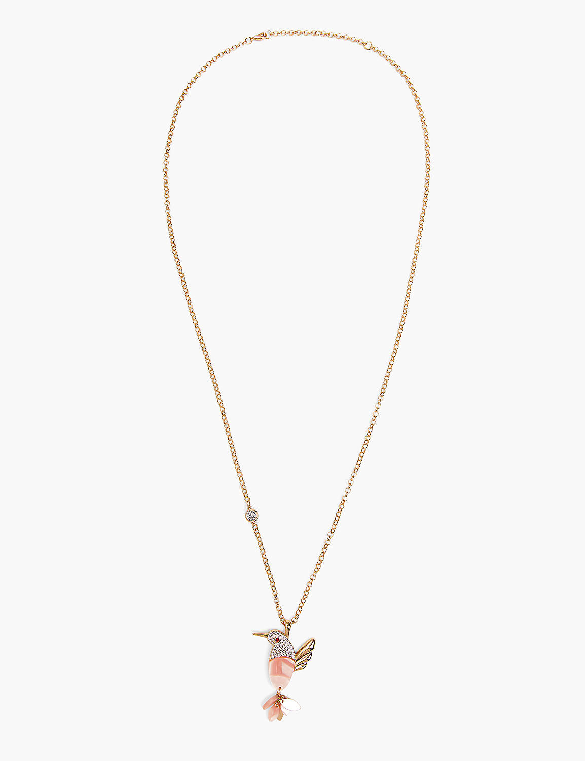 Pave Hummingbird Pendant Necklace Product Image 1