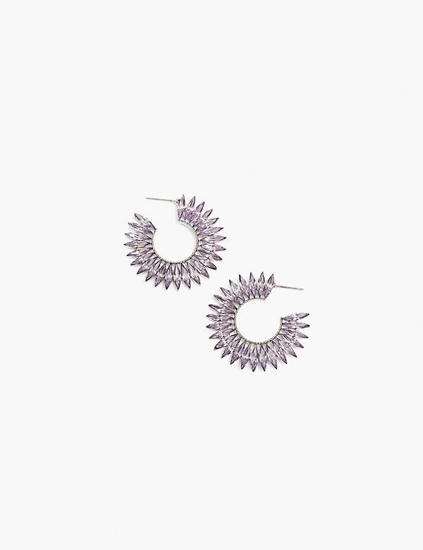 Purple Pave Hoop Earrings