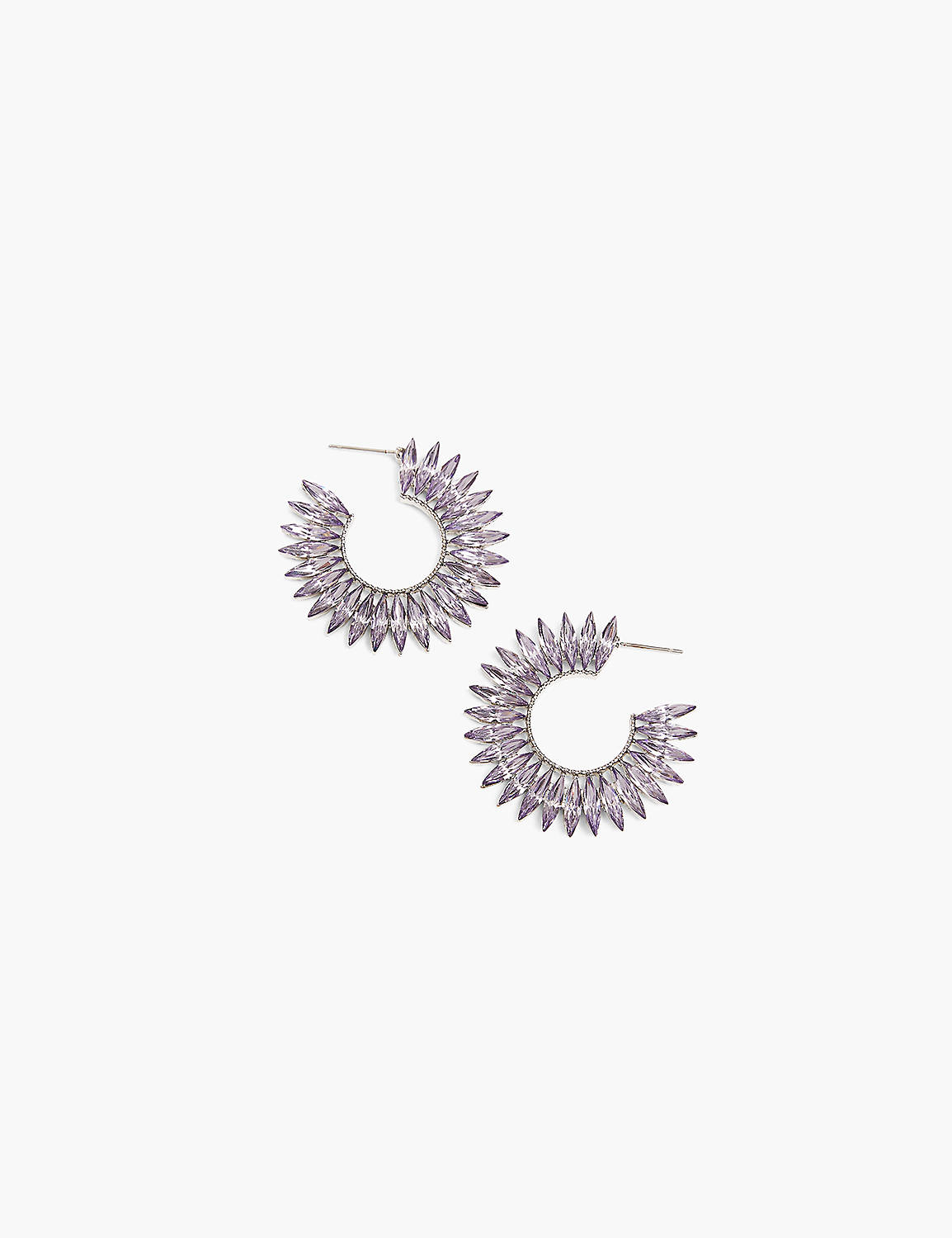 Purple Pave Hoop Earrings Product Image 1