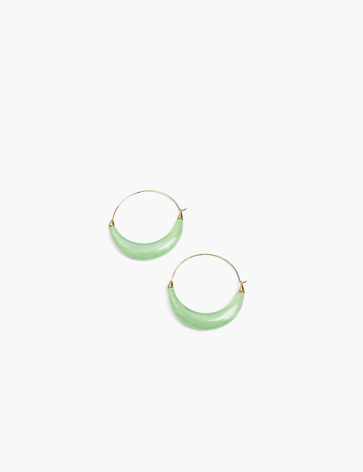 Green Half Moon Hoop Earrings Product Image 1