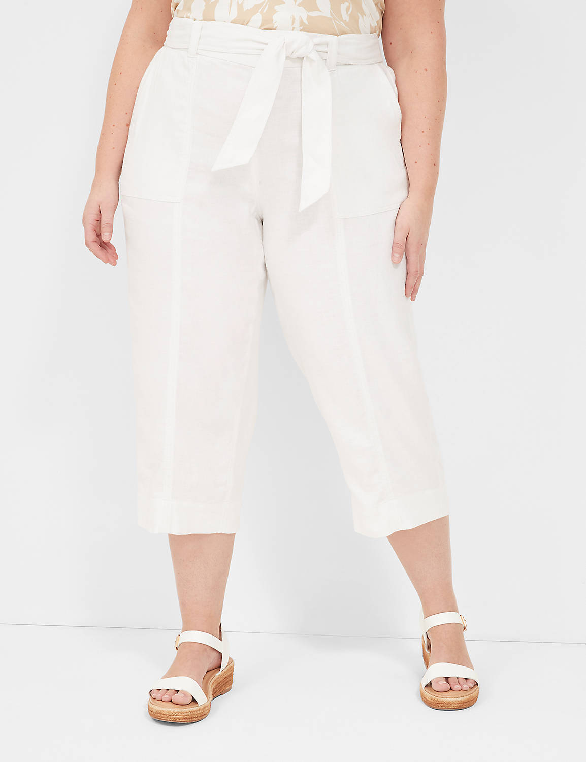THE TWILL LINEN BELTED CAPRI 114126 Product Image 1