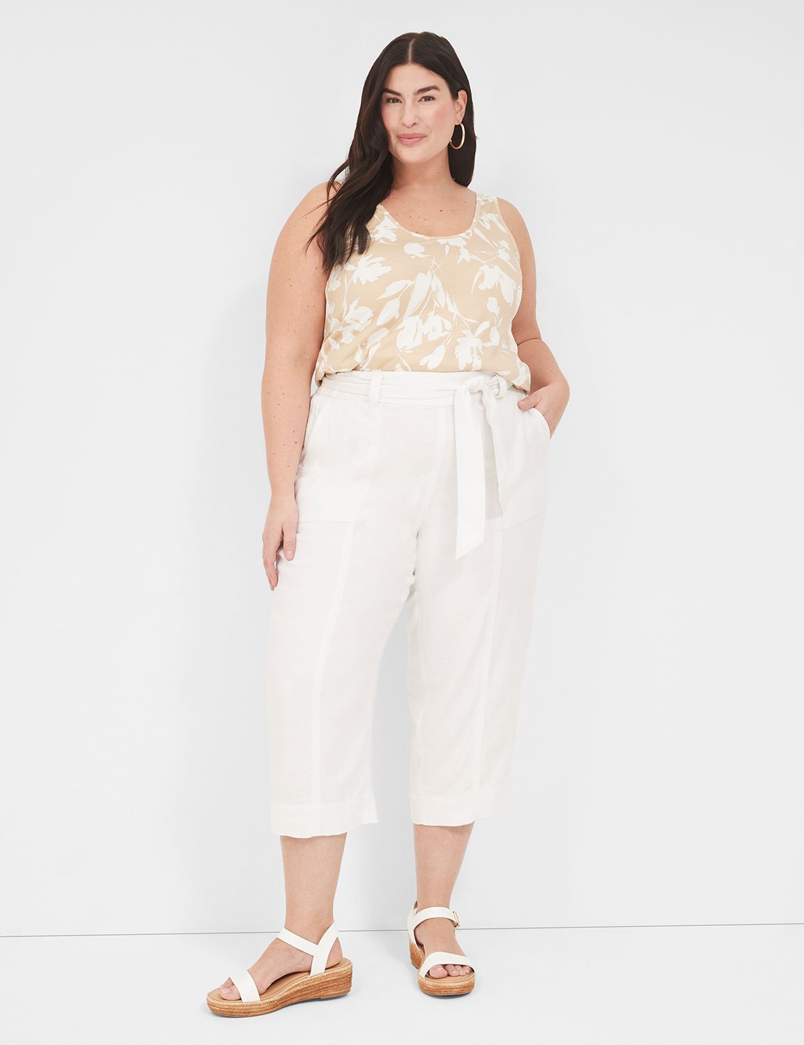 THE TWILL LINEN BELTED CAPRI 114126 Product Image 3