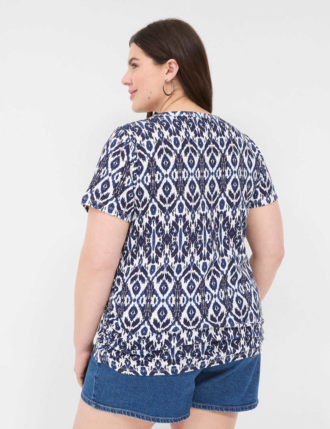 Art Beige V Neck Side Open Lace Shirts Summer
