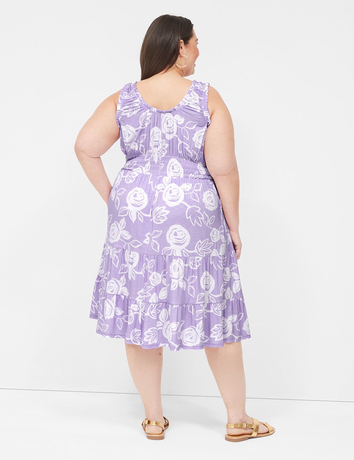 Sleeveless Scoop Ruffle Neck Smocke Product Image 2