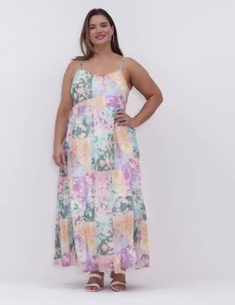 Sleeveless Narrow Strap Tiered Maxi image number 0