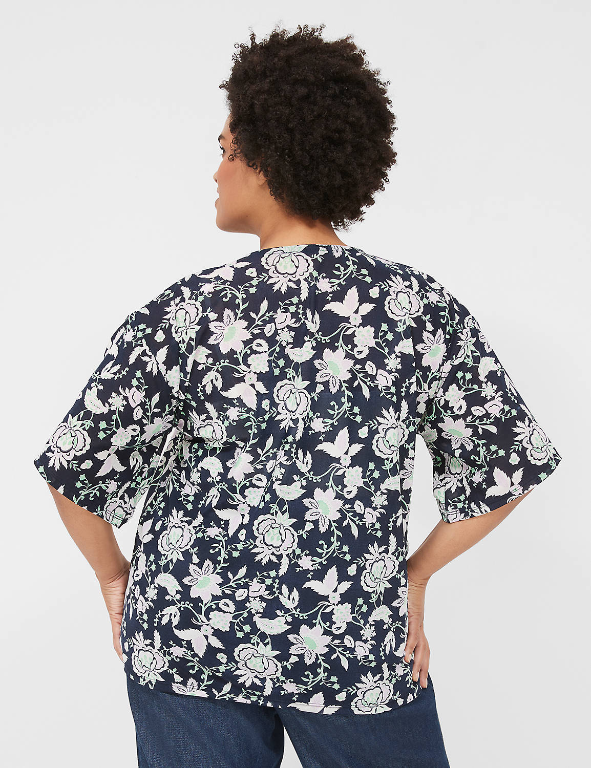 Casual Kimono Sleeve Tie Front Mesh Product Image 2