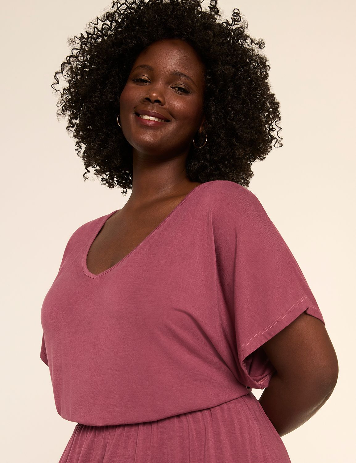 Short Dolman Sleeve V Neck Tie Dye Product Image 3