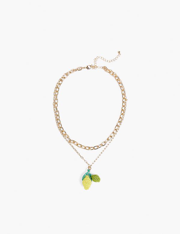 Spring Whimsy Lemon & Lime Layered Necklace
