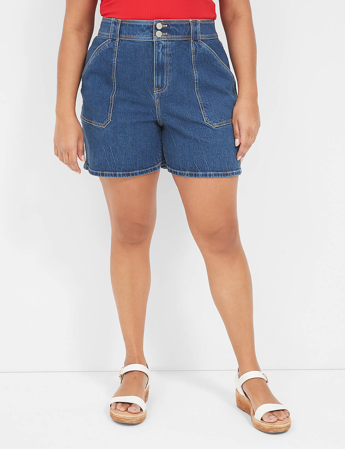 *HIGH RISE BELTED UTILITY SHORT - L Product Image 1