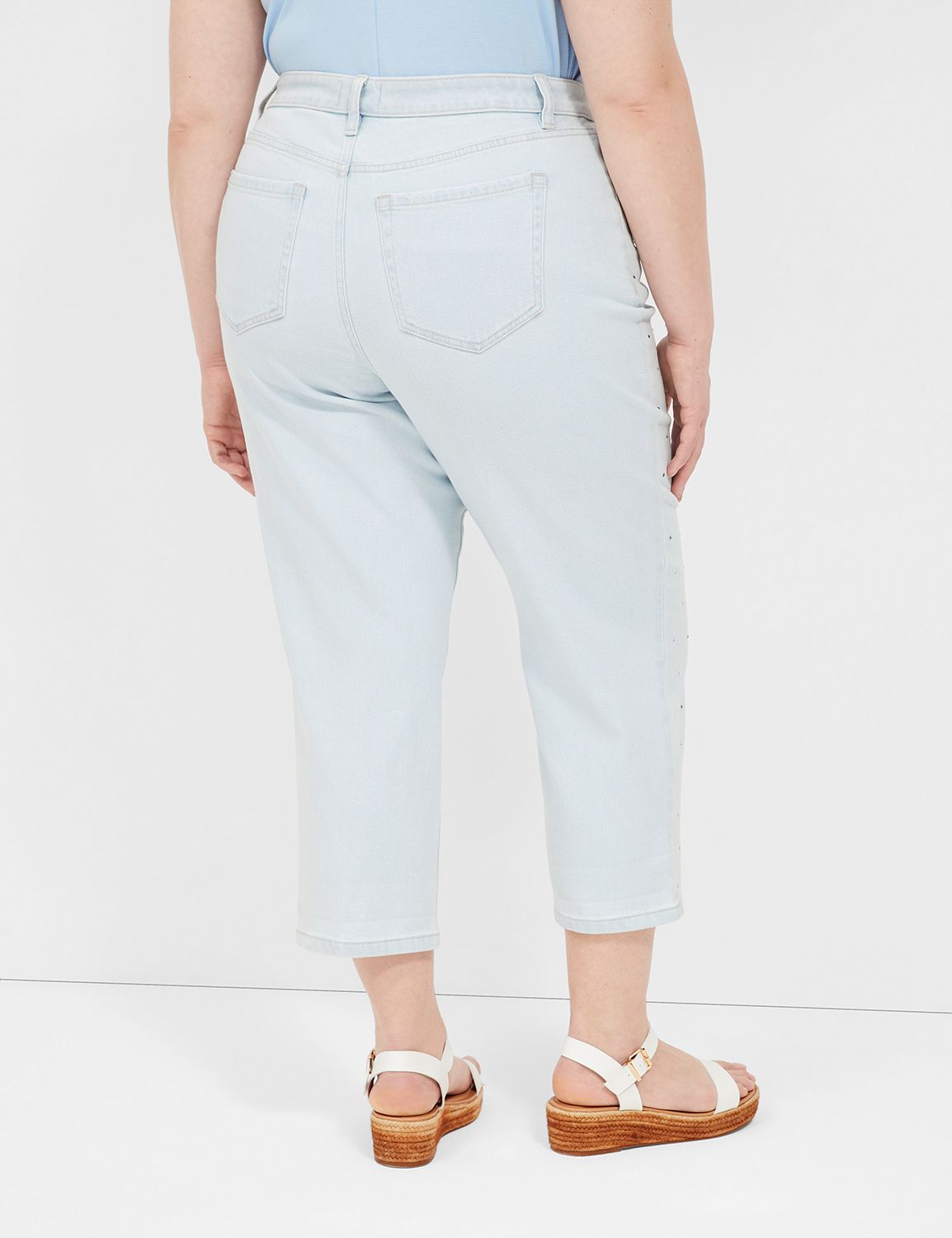 Boyfriend Fit Capri Jean With Embellishments