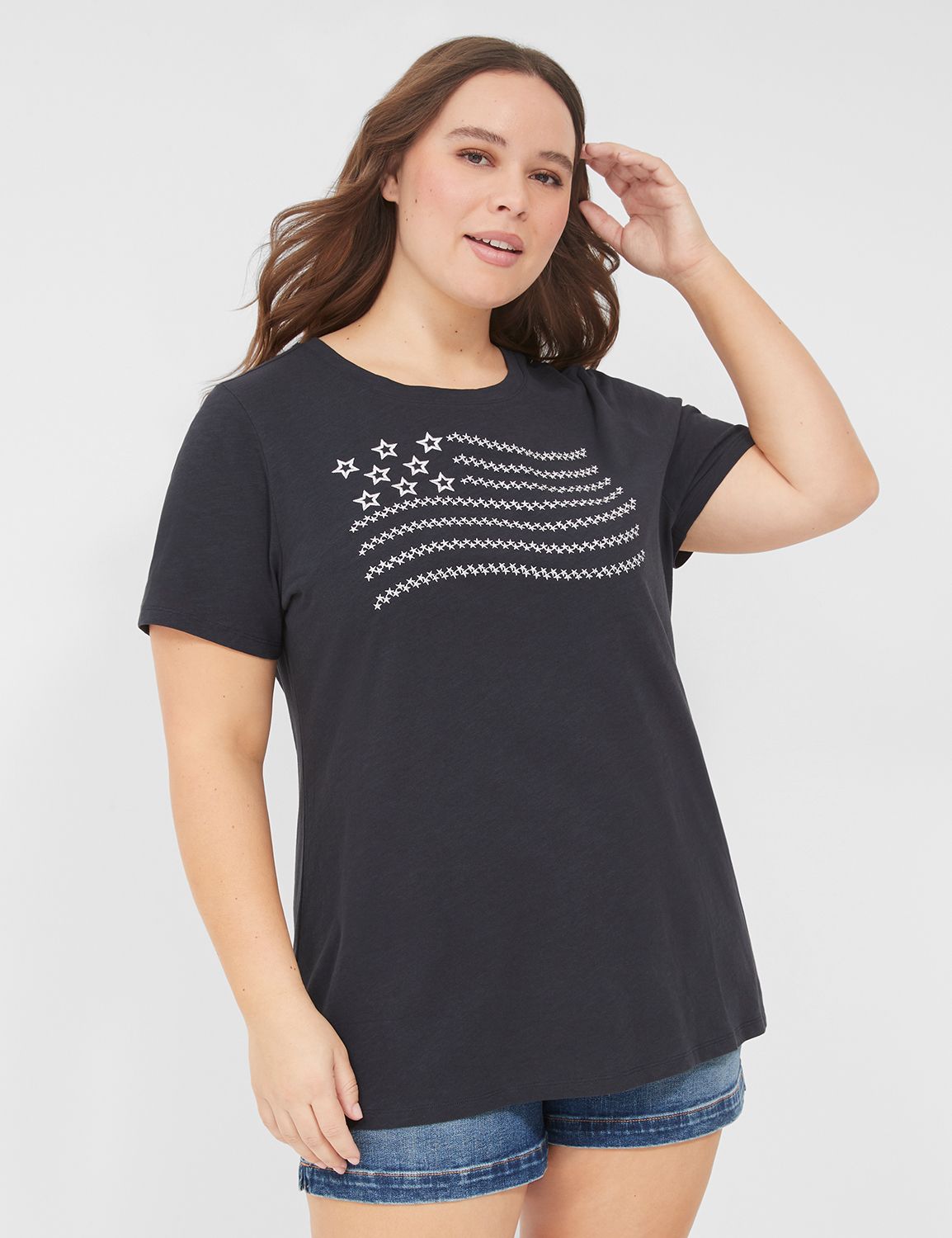 Embroidered Flag Graphic Tee