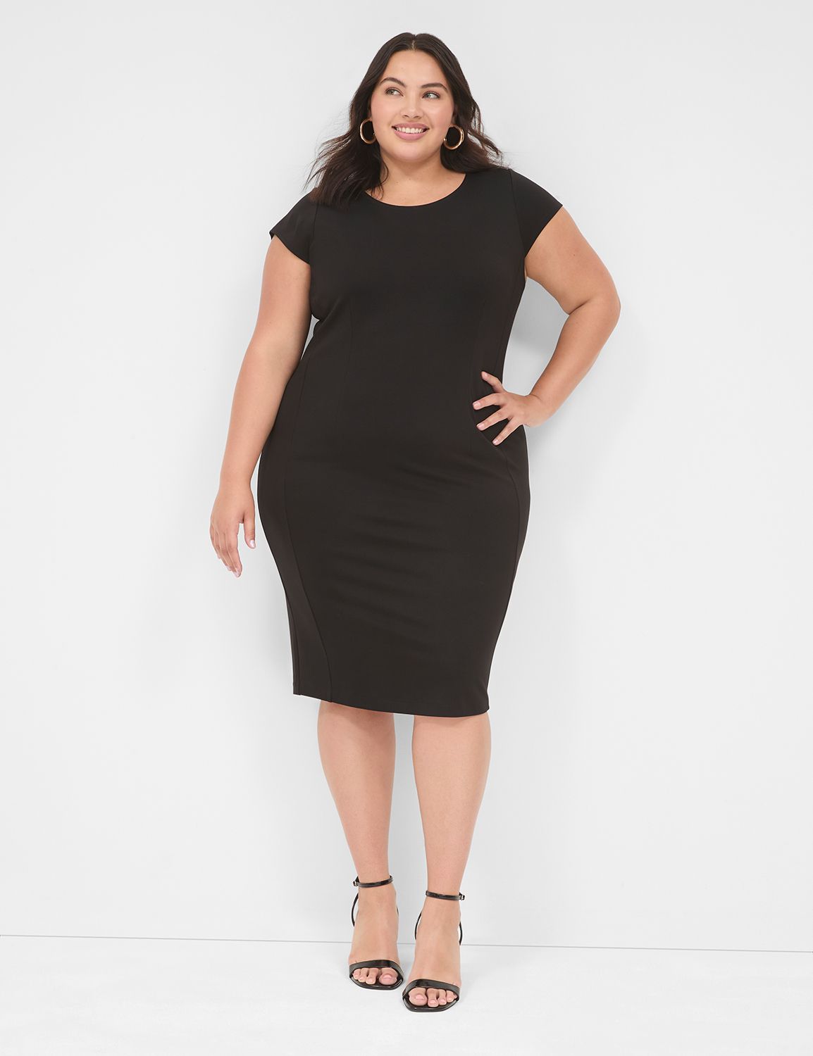 Ultra-Stretch Ponte Cap Sleeve Dress