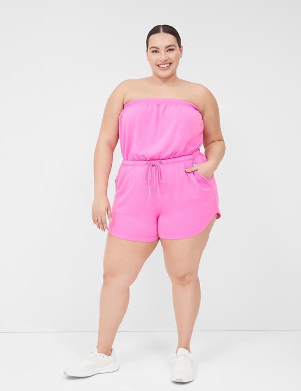 LIVI Strapless Pull-On French Terry Romper