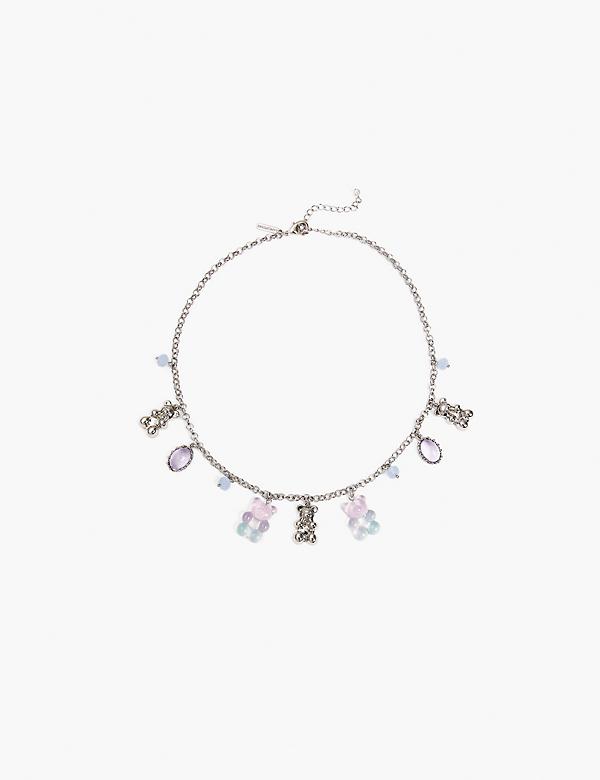 Purple Gummy Bear Charm Necklace