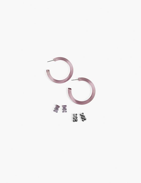 Purple Gummy Bear Earrings - 3-Pack