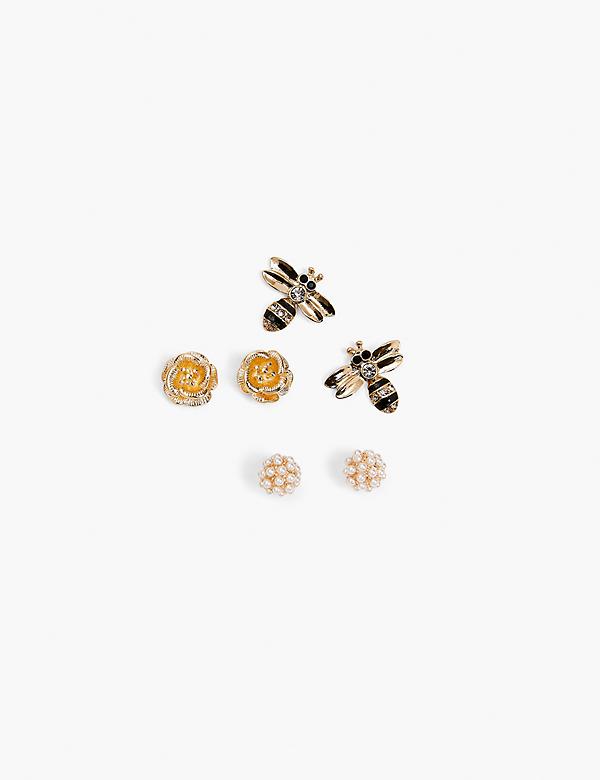 Spring Whimsy Bee Earrings - 3-Pack