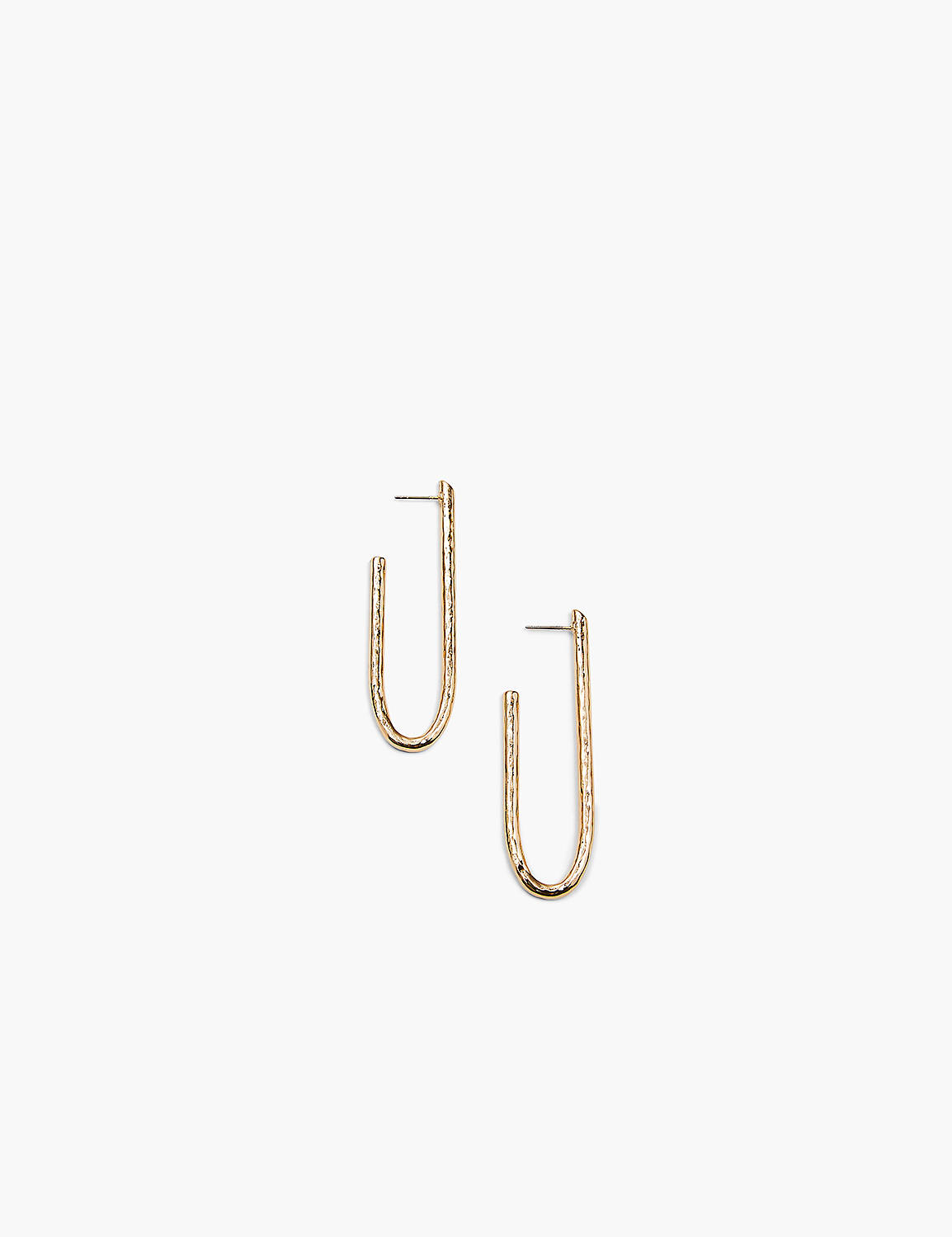 Hammered Oblong Hoop Earrings Product Image 1