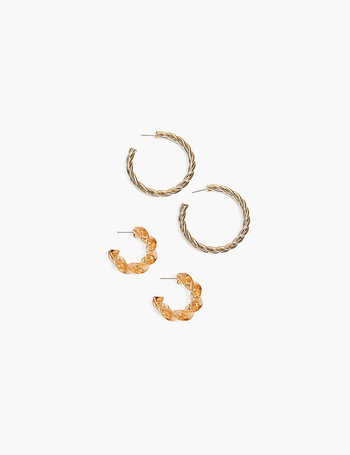 Twisted Hoop Earrings - 2 Pack Product Image 1