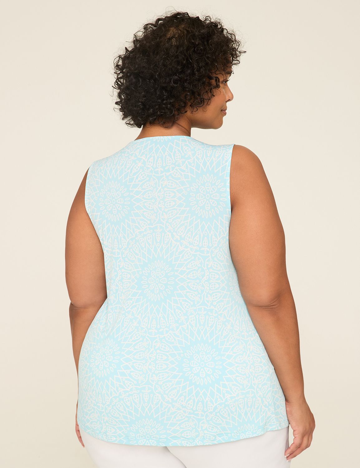 Sleeveless VNeck Matte Jersey Pleat Product Image 2