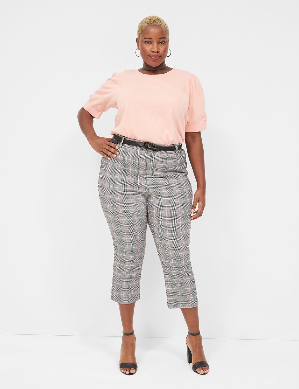 Classic Short Puff Sleeve Crew Neck Product Image 3