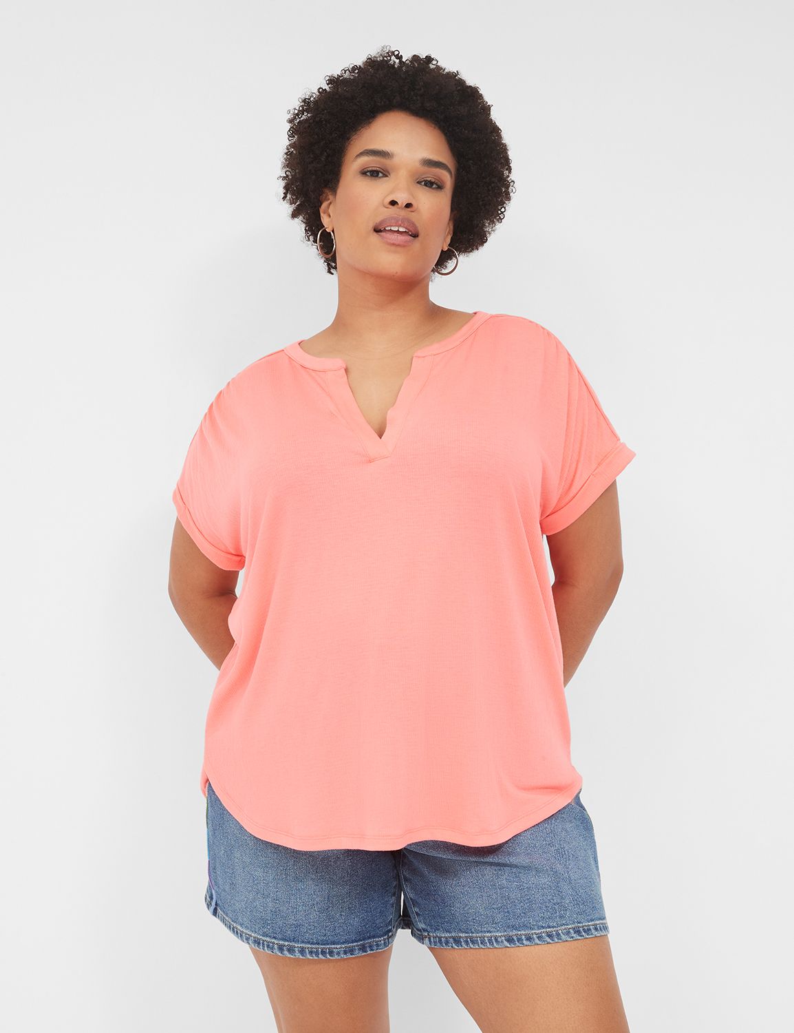 Casual Relaxed Short Sleeve Dolman Product Image 1