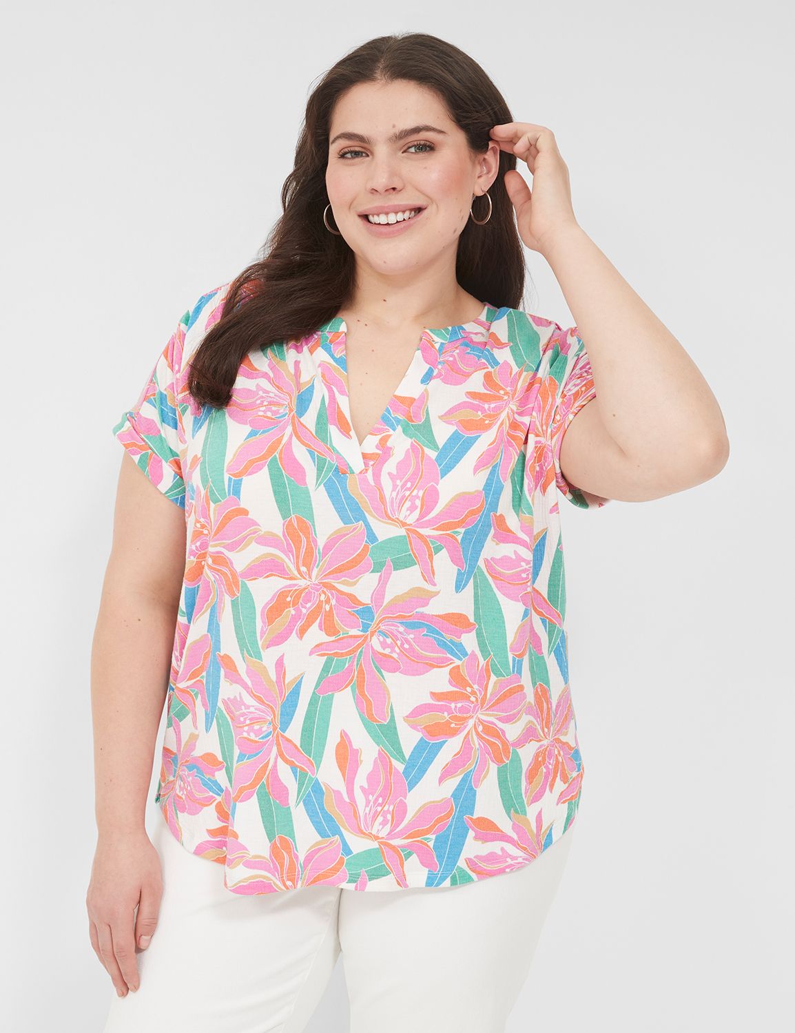 Casual Relaxed Short Sleeve Dolman Product Image 1