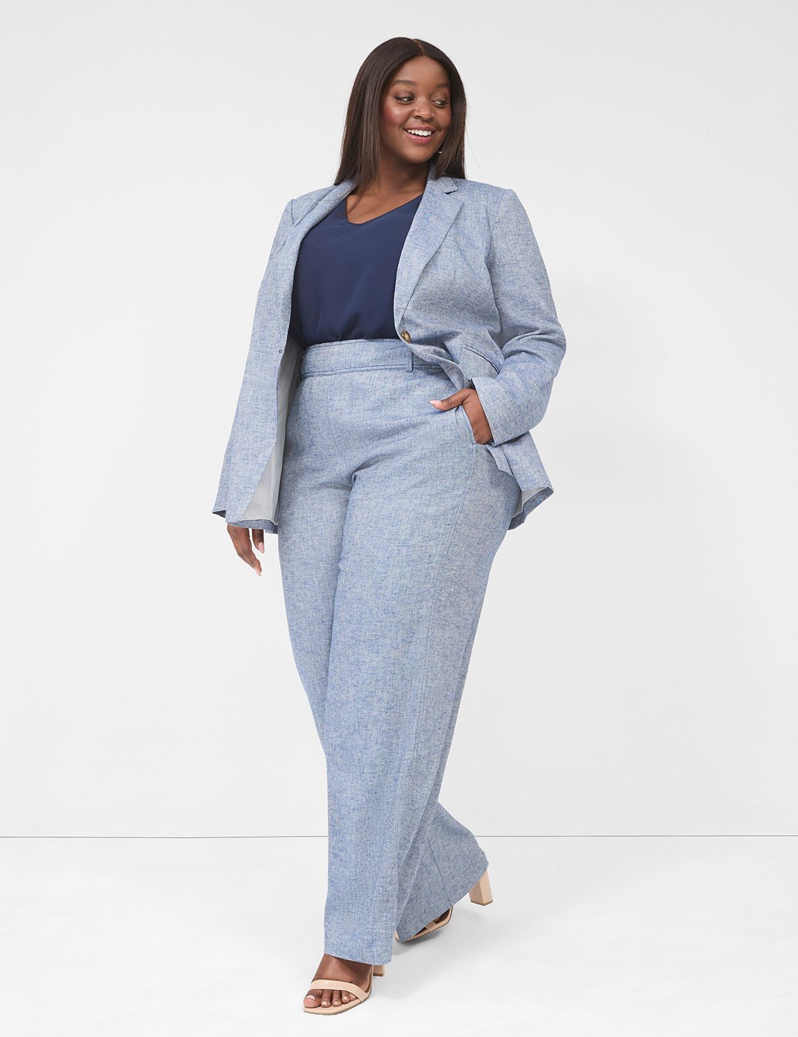 Pullon Straight leg Chambray Twil LaneBryant