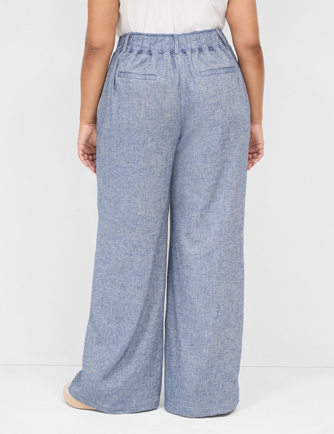 Pull-On Chambray Twill Straight Leg Pant