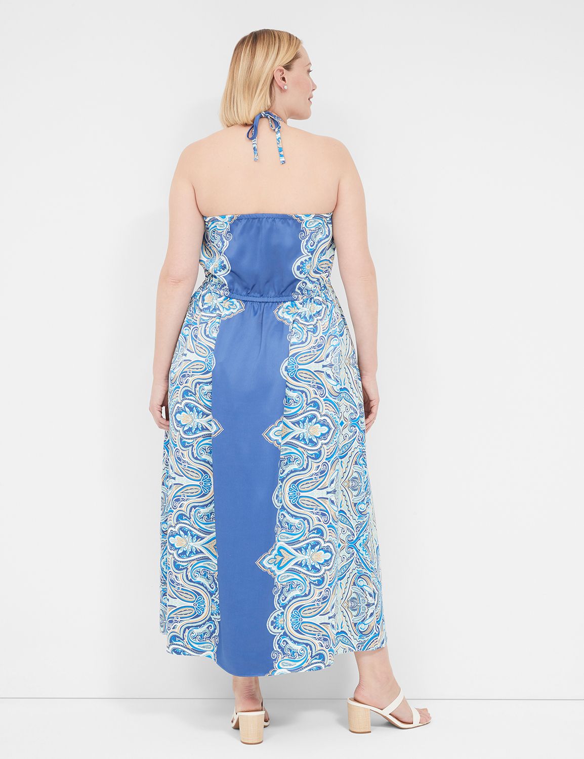 SLEEVELESS HALTER BIAS CHECK MAXI 1 Product Image 2