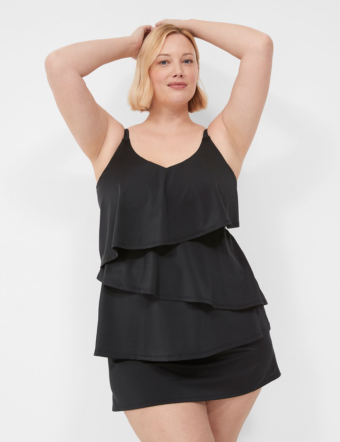 Plus Size NW Three Tier Flounce Tankini 11416 LaneBryant