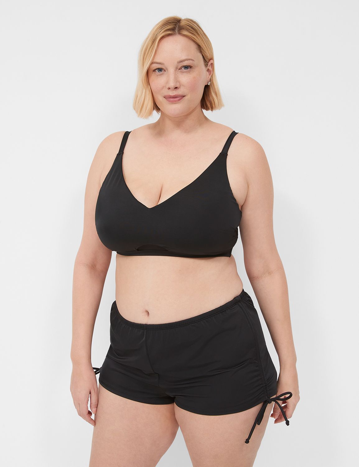 Plus Size Drawstring Swim Shorts