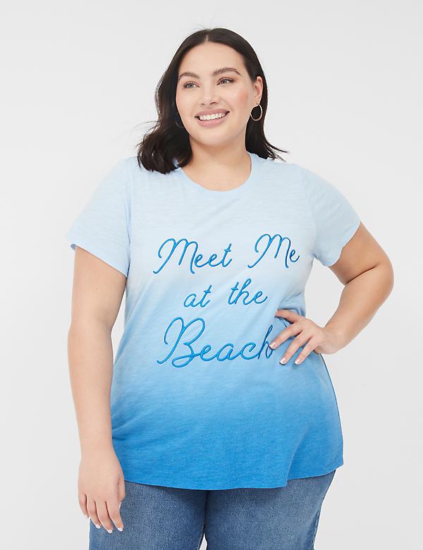 Meet Me At The Beach Embroidered Graphic Tee