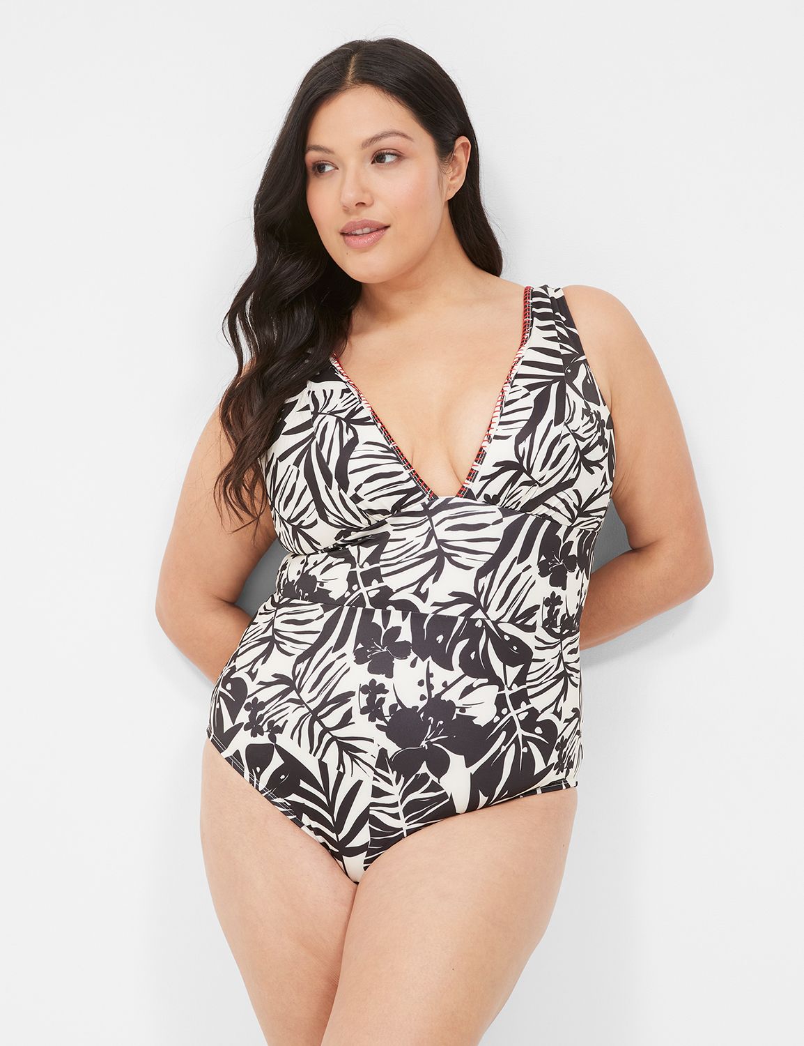 Cacique Paisley one piece swim suit with built-in bra