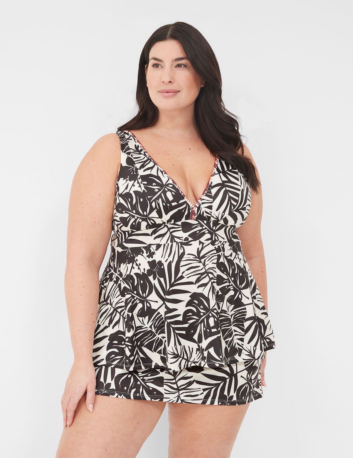 LANE BRYANT CACIQUE LEOPARD PRINT FRONT WRAP NO WIRE BRA SWIMSUIT SWIM  DRESS 16