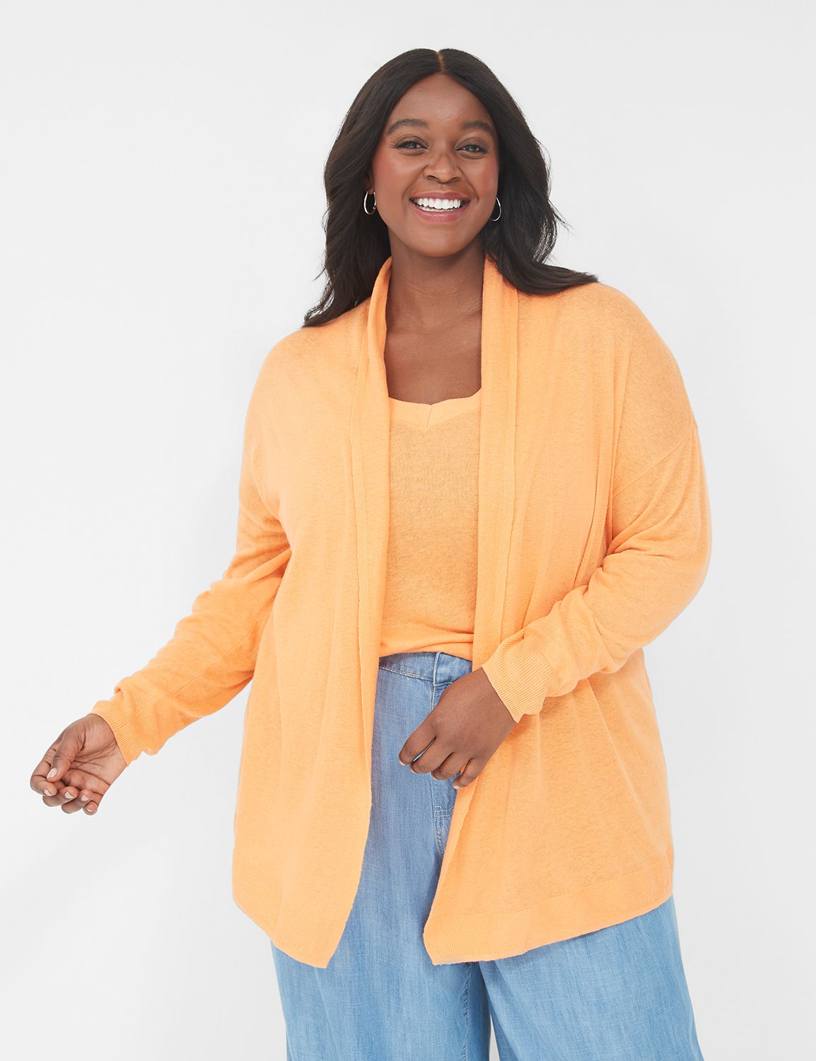 Classic Long Sleeve Open Front Shaw LaneBryant