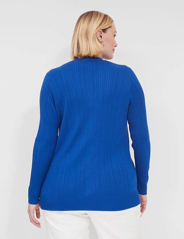 Modern Open-Front Ribbed Cardigan