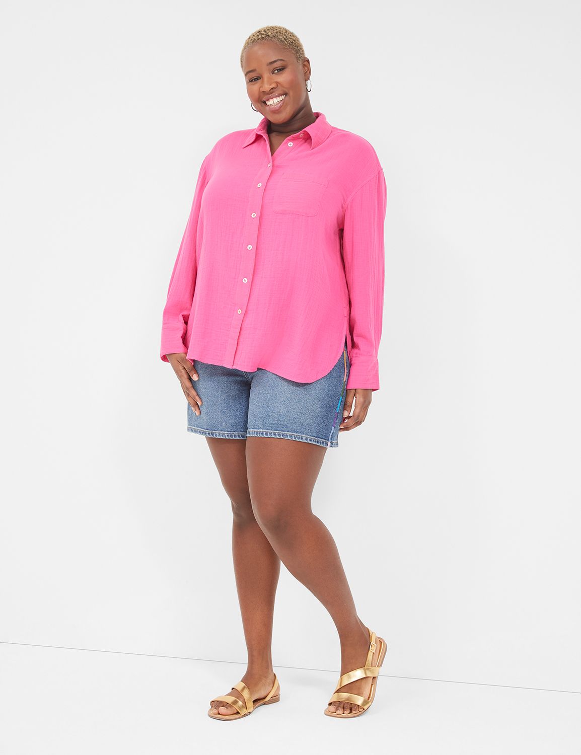 Classic Long Sleeve Button Down Bea Product Image 3