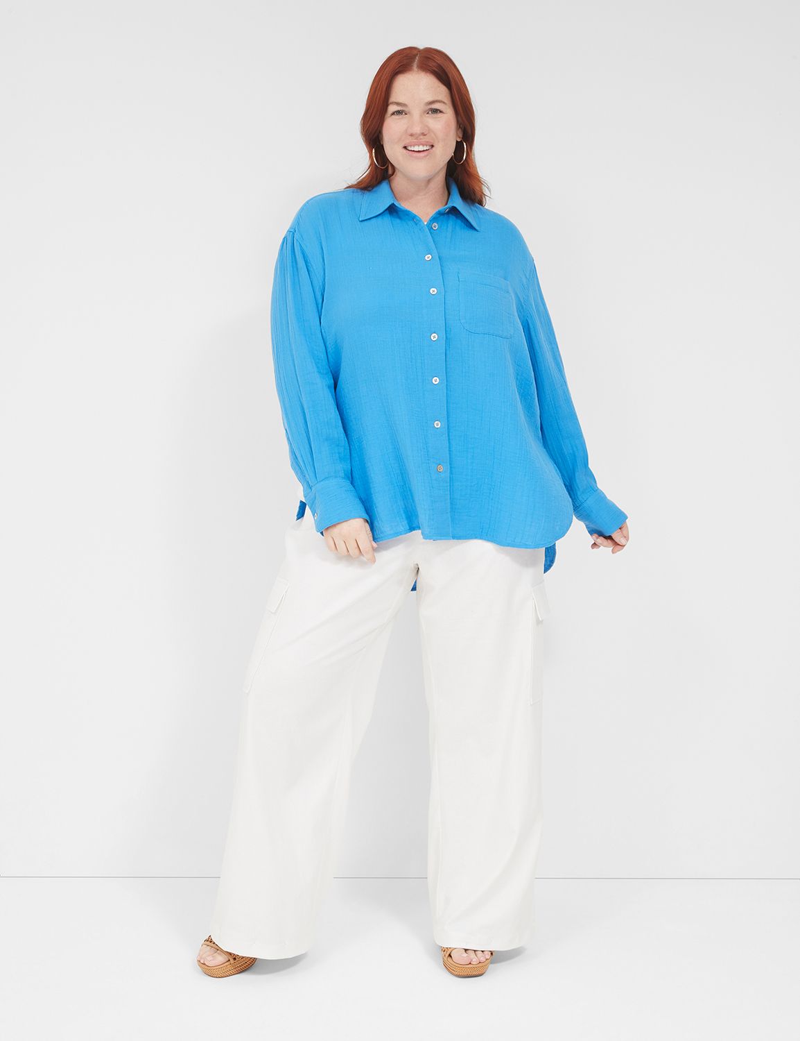 Classic Long Sleeve Button Down Bea Product Image 3